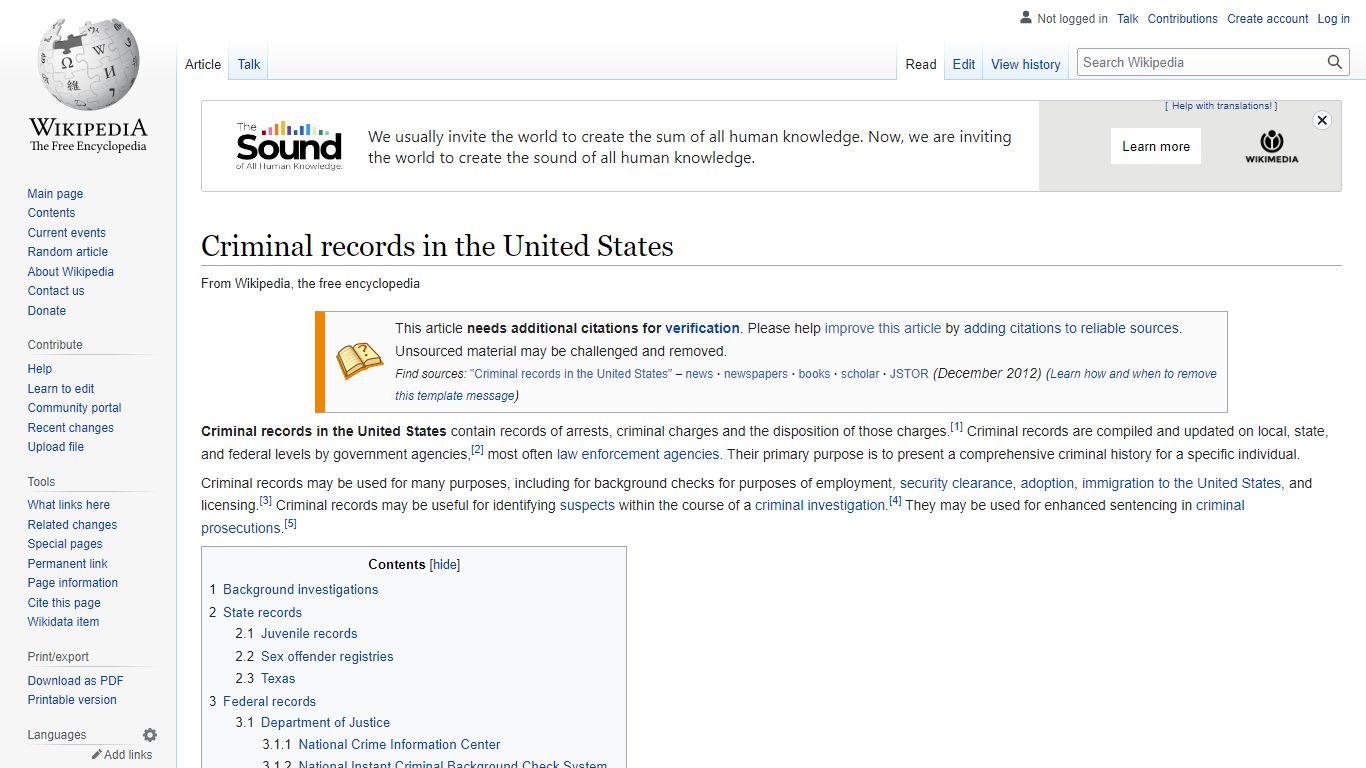 Criminal records in the United States - Wikipedia