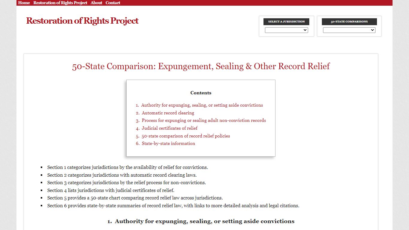 50-State Comparison: Expungement, Sealing & Other Record Relief