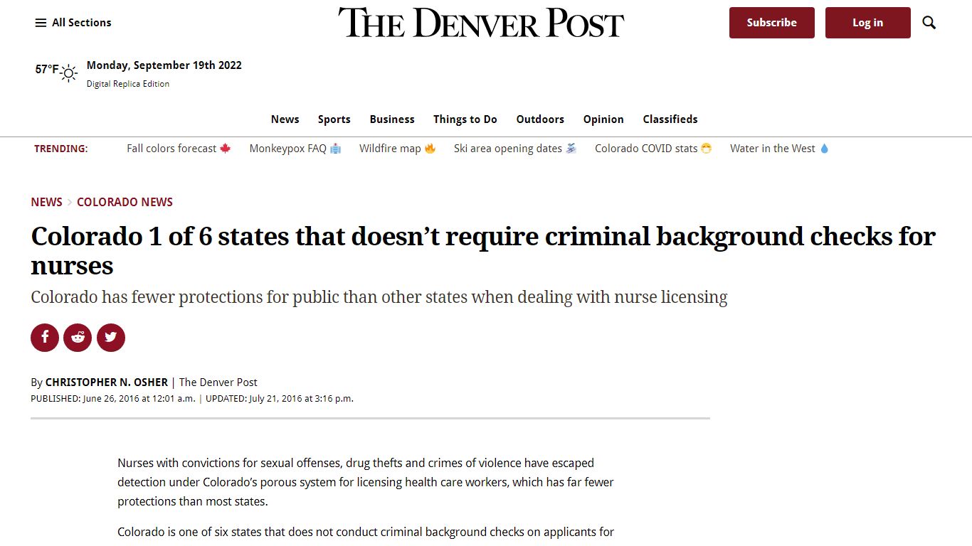 Colorado 1 of 6 states that doesn’t require criminal background checks ...